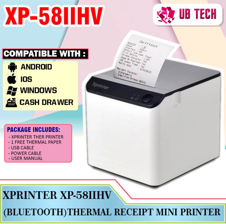 Xprinter Xp 58iih Bluetooth Version Thermal Cash Receipt Pos Mini Printer Lazada Ph 9539