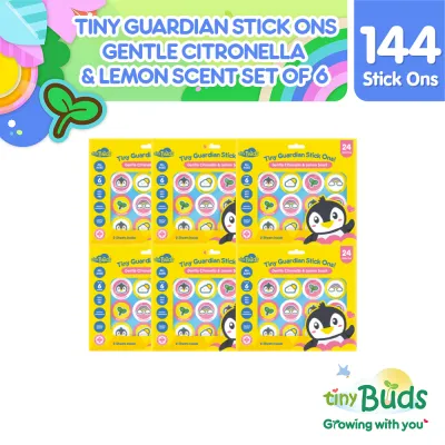 Tiny Buds Guardian Stick Ons Gentle Citronella and Lemon Scent (24 Stickers) Set of 6