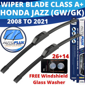 AutoFlux Wiper Blade Class A+ Honda Jazz (GW/GK) 2008 to 2021 FREE Windshield Glass Washer 26+14