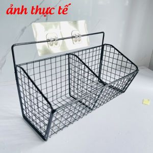 Kệ lưới sắt 3 ngăn gắn tường chất liệu thép không rỉ bền cứng cáp dùng đựng rau củ hành tỏi tiết kiệm không gian Tramanhshop