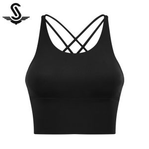 sccming Áo thể thao không lưng phong cách mới cho phụ nữ áo yoga thể dục không lưng áo camisole mỏng cho mùa hè