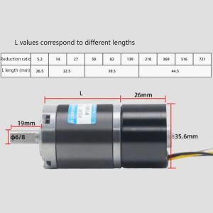 MAX 100KG 36MM 3626 Brushless DC Reduction Planetary Gear Motor 12V 24V 30000hours Miniature Large Torque Speed Regulating Motor