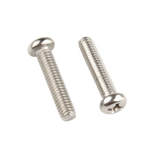 Nickel Plated Carbon Steel Cross Phillips Round Pan Head Machine Screw Bolt M5