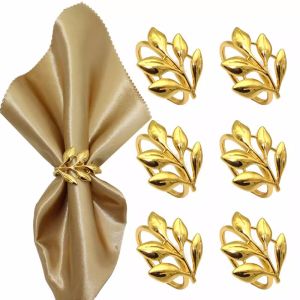 6/12pcs Bright Diamond Cutout Flower Napkin Ring Metal Napkin Clasp Wedding Dining Room Decoration