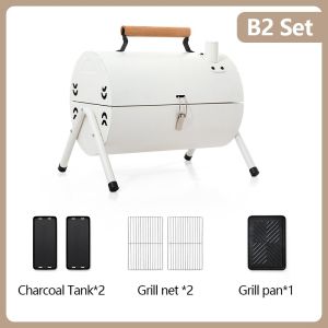 [selected]Dimeshy Charcoal Bbq Grill barbecue outdoor smoke griller cooking Fireplace with Grill Plate