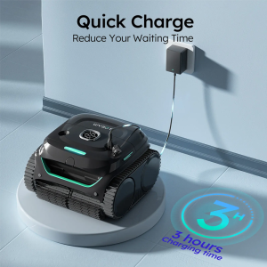 WYBOT Cordless Pool Cleaner C2 8-in-1 Pool Vacuum untuk kolam Inground Suction kuat sistem penapis Ultra-halus kolam Robot navigasi memanjat dinding kelabu