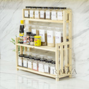 TERMURAH RAK BUMBU DAPUR SUSUN 3 KAYU JUMBO