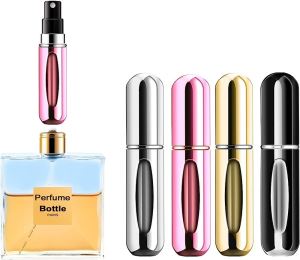 *KHS* 5ml Portable Mini Refillable Perfume Atomizer Aluminum Perfume Bottle Portable Perfume Spray Bottle Travel Parfume Mini Bottle ( Random Color )