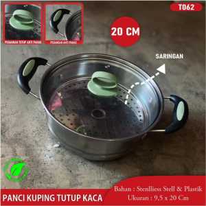 Panci Kuping Tutup Kaca Coklat Stainless Panci Sup Enamel Tutup Kaca Soup Pot Panci Susu Enamel