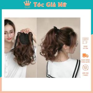 Tóc giả nữ buộc FREESHIP Tóc giả cột xoăn 25cm Ảnh