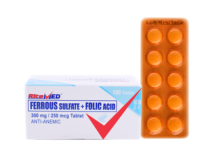 Ritemed Ferrous Sulfate + Folic Acid 100 Tablets Lazada PH