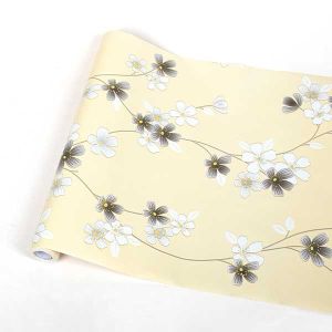 Wallpaper Dinding Ukuran 45 cm x 10 meter Motif Bunga Merah Batik Salur Pink