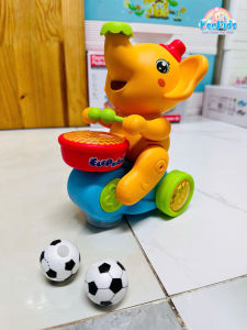 Đồ chơi Voi con thổi bóng & đánh trống  cảm biến có nhạc và đèn led vui nhộn cho bé - SP0573