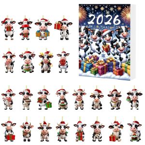 [COD] 2026 Christmas Advent Countdown Blind Cow Farm Pendant Holiday Decoration Christmas Tree Ornament