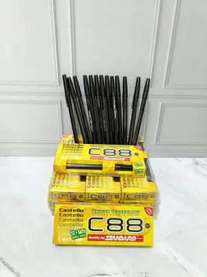 PROMO 12+1 pcs Pulpen STANDARD pen C88 warna HITAM 0.5 mm Castello murah