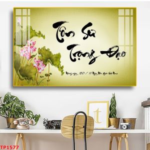 Tranh Laminate Tráng Gương Treo Tường 20/11 Tri Ân Thầy Cô -  Chữ Thư Pháp 01