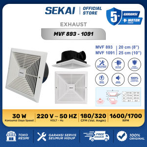 SEKAI Exhaust Fan / Kipas Angin Hexos Plafon Atap 10 Inch - MVF 1091