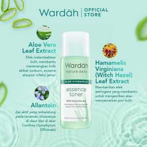 Wardah Nature Daily Aloe Hydramild Series | Essence Toner | Facial Wash | Moisturizer Cream | Multifunction Gel