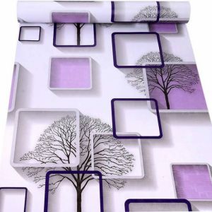 Wallpaper Stiker Dinding Wallstiker Sticker 45 cm x 1 m Motif Kotak Biru Kotak Daun Kotak Bunga Pink