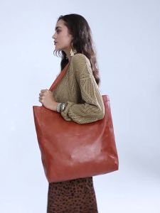 New Maillard color series large-capacity tote bag retro style versatile for everyday use simple solid-color shoulder bag suitable for cross-border sales