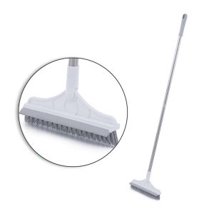 [SG Ready Stock] 2 In 1 Bathroom Floor Brush Long Handle V Shape Stiff Bristles Ground Seam Brush 120° Rotatable Toilet Scrub Brush Floor Wiper Dust Mop Cleaner Brush