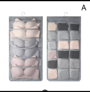 【Fans tone】Multifunctional Double Sided 24 Pockets Hanging Bag Socks Bra Underwear Rack Hanger Storage Organizer Wall Hanging Closet Shelves Storage Pockets