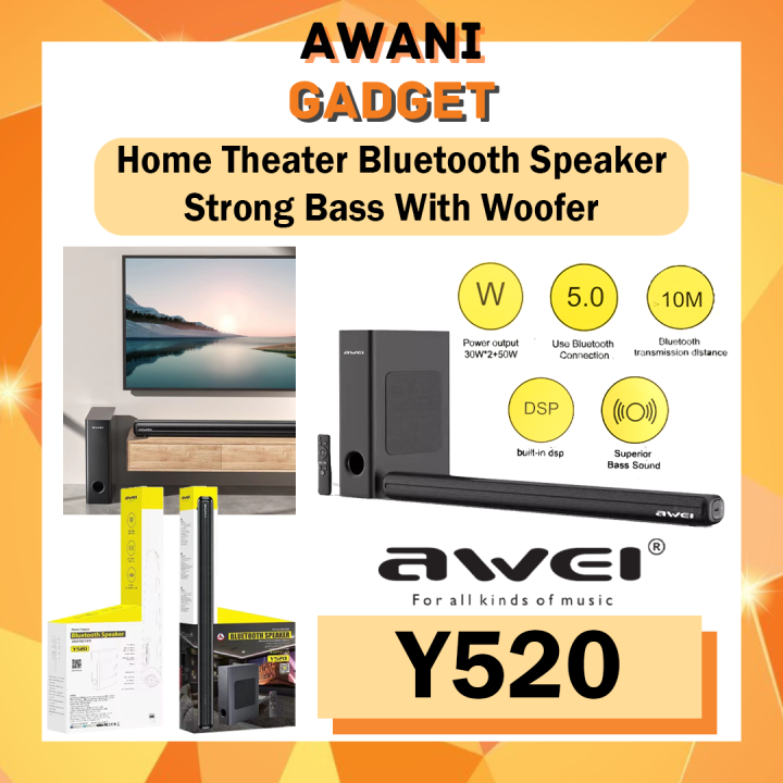 AWEI Y520 HOME THEATER BLUETOOTH SPEAKER STRONG BASS WITH WOOFER Lazada