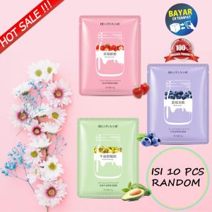 Isi 10 Pcs Random Termurah !! Beotua Masker Wajah Beotua / Yogurt Sheet Mask Beotua Original Fruit Masker Wajah Korea / Masker Wajah Pemutih dan Glowing Masker Wajah Organik / Masker Muka Pria Wanita Rasa Buah Alami Mirip Naturgo Mustika Ratu PONDS