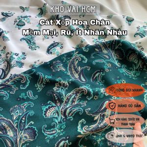 Vải Cát Xốp Hoa Chân Khổ 1m4 - May Váy Áo Dài Trang Phục Truyền Thống - Rũ Mềm Mại Không Nhăn