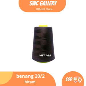 1 Pcs Benang Jahit 20/2 Katun Untuk Jeans Tas jaket Kulit warna hitam
