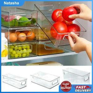 Refrigerator Crisper Transparent Refrigerator Organizer Food Storage Box with Handle Vegatables Fruits Storage