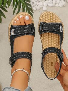[Free Shipping] 2026 New Summer WomenS Large Size Casual Thick-Soled Sandals With Velcro Straps Non-Slip Lightweight Beach Shoes
