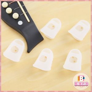 Biblio【Ready in Stock】 5pcs Silicone Non-slip Finger Guards Guitar Fingertip Protector Fingerstall Guitar Press Accessories