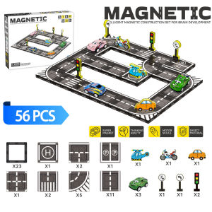 Magnetic Tiles Educational Toys Car Tracks Transportation Decoration Toys for Kids Boys Girls Gifts