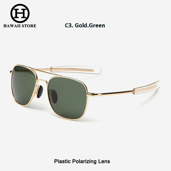 Hawaii Famous Army MILITARY Pilot Sunglass Brand American Polarized Lens Sun Glasses with Original Box