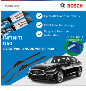 Bosch Aerotwin U-Hook Car Wiper Pair Set for Infiniti Q50 (26"/17")