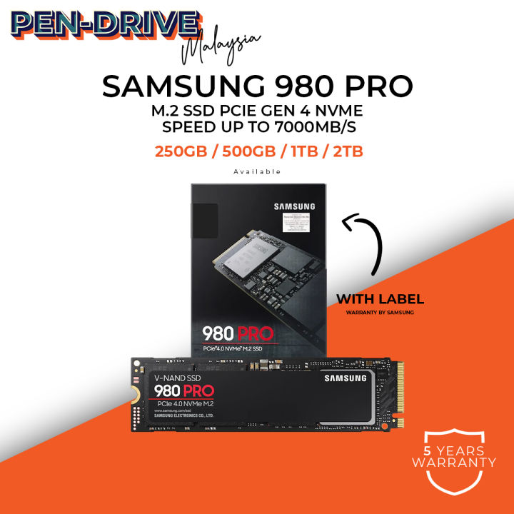 Samsung 980 PRO Series SSD 1TB / 2TB / 4TB M.2 SSD PCIE GEN 4 NVME Lazada