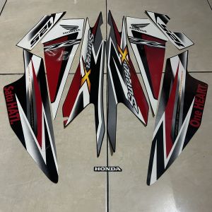 stiker striping honda supra x 125 r 2013 hitam lis merah list body standar berkualitas original