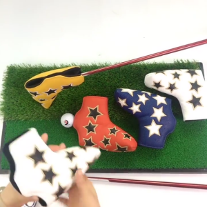 Star Pattern Golf Iron Head Cover Thick PU Leather Golf Head Cover Replacement Headcover Protective Cover Easy to Use