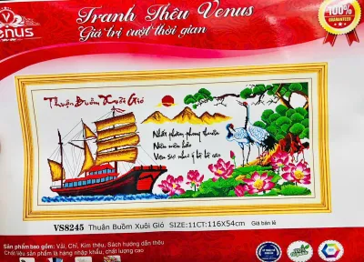 Tranh thêu chữ thập Thuận buồm xuôi gió vs8245 kích thước 116 x 54 cm