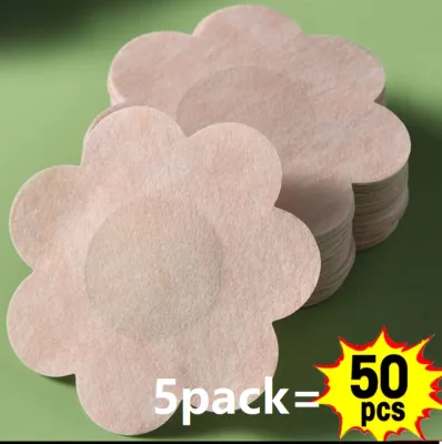 【Fast Delivery】50Pcs Women Nipple Stickers Invisible Breast Nipple Tape Cover Girls Disposable Bra Pad Patches Reusable Silicone Breast Nipple Pads Pasties Cover Nude Self Adhesive