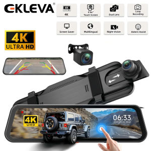 EKLEVA 4K Car DVR Wifi FHD Video Rear View Mirror 3 IN 1 Recorder 10 Inch Dash Cam Lens 2160P Camera Streaming Rearview Mirror