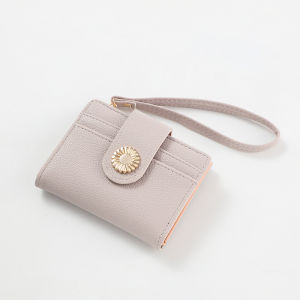 Forever Young CY1029 Dompet Uang Lipat Wanita Bahan PU Kulit Jeruk Ada Tali Pendek Muat Banyak