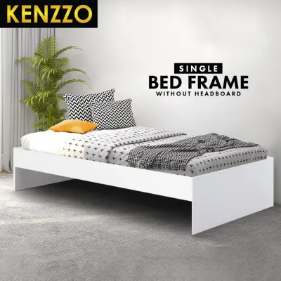 [FREE INSTALLATION] KENZZO: Wooden single bed frame with headboard/ super single bed frame/Pull out bed/storage bed