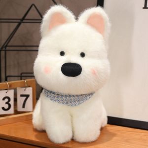 SHEBE668 Big Ear Simulation Dog Plush Doll Cartoon Stuffed Animal Cartoon Cute Dog Doll Kawaii Soft Stuffed Scarf Puppy Dog Birthday Gifts
