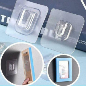 3/5/10Pairs Double-sided Self Adhesive Wall Hooks Seamless Hooks Reusable Anti-slip Wall Mounted Hook Organizer