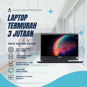 Asus E410KA-CL464 With Asus Numpad - Celeron N4500 - RAM 4GB - 64GB + 128GB SSD - Intel HD Graphics - 14" FHD - Windows 11 Original - Garansi 1 Tahun