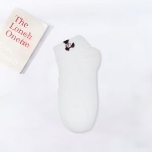 LD-P576 Kaos Kaki Wanita Semata Kaki Motif Bordir Karakter Korean Style / Kaos Kaki Pendek Lucu Ankle Socks Dewasa Motif Love / Kaos Kaki Putih Remaja Import