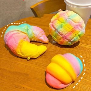 Juviaal squishy toy 慢回弹slow rising squishy Pineapple Bread Rainbow Croissant Squishy Toy Hand Relax Slow Rising Sensory Fidget Ball Kids Adults Sticky Twist Slow Rebound Toy For Students