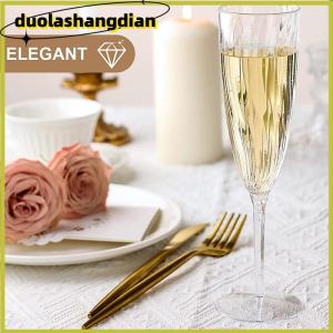 [Duola] แก้วแชมเปญพลาสติกแบบใช้แล้วทิ้ง1 2ชิ้นเหมาะสำหรับงานแต่งงานงานปาร์ตี้และงานปาร์ตี้ชาวเวอร์ถ้วยใสของขวัญ